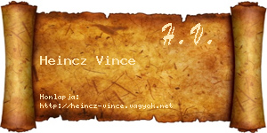 Heincz Vince névjegykártya