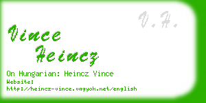 vince heincz business card